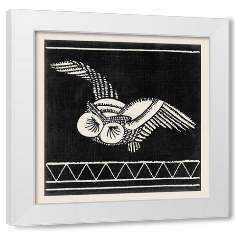 The Owl I White Modern Wood Framed Art Print by Wang, Melissa