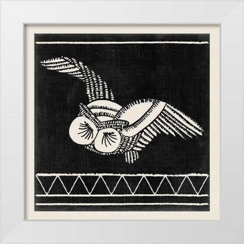 The Owl I White Modern Wood Framed Art Print by Wang, Melissa
