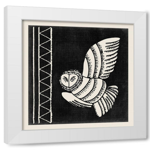 The Owl III White Modern Wood Framed Art Print by Wang, Melissa