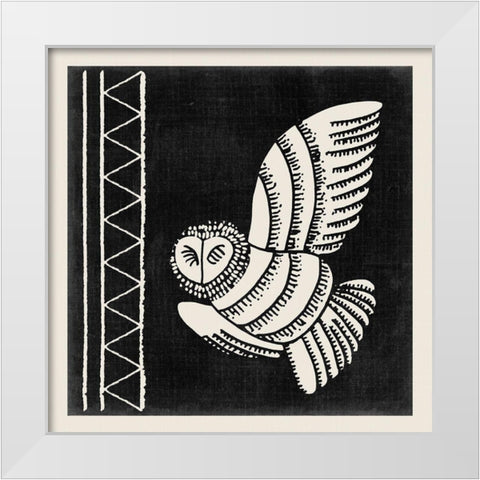 The Owl III White Modern Wood Framed Art Print by Wang, Melissa