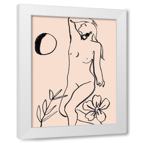 Lunar II White Modern Wood Framed Art Print by Wang, Melissa