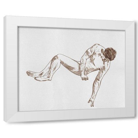 Male Body Sketch II White Modern Wood Framed Art Print by Wang, Melissa