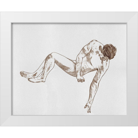 Male Body Sketch II White Modern Wood Framed Art Print by Wang, Melissa