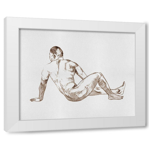 Male Body Sketch III White Modern Wood Framed Art Print by Wang, Melissa