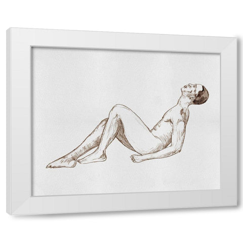 Male Body Sketch IV White Modern Wood Framed Art Print by Wang, Melissa