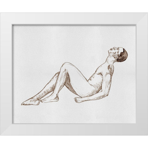 Male Body Sketch IV White Modern Wood Framed Art Print by Wang, Melissa