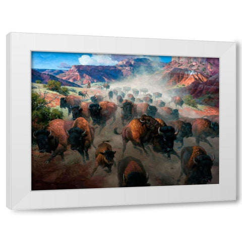 Thunder in the Palo Duro White Modern Wood Framed Art Print by Sorenson, Jack