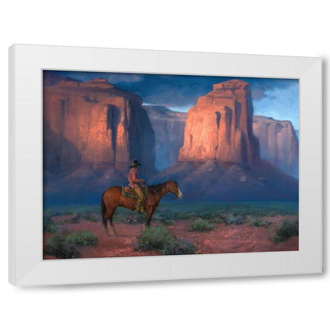 The Spell of Monument Valley White Modern Wood Framed Art Print by Sorenson, Jack