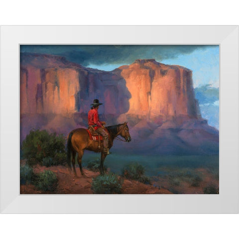Navajo Shadows White Modern Wood Framed Art Print by Sorenson, Jack