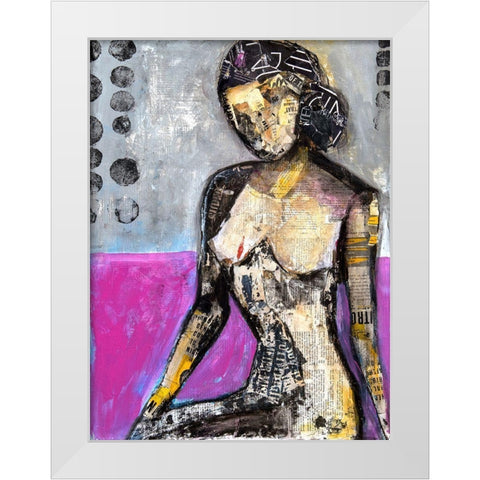 Girl in the Media White Modern Wood Framed Art Print by Ashley, Erin