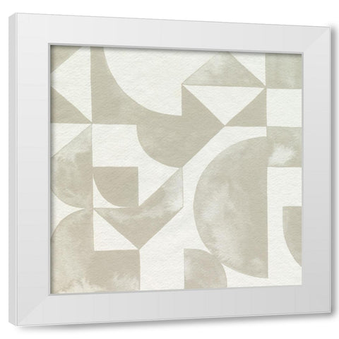 Stacked Monotone III White Modern Wood Framed Art Print by Popp, Grace