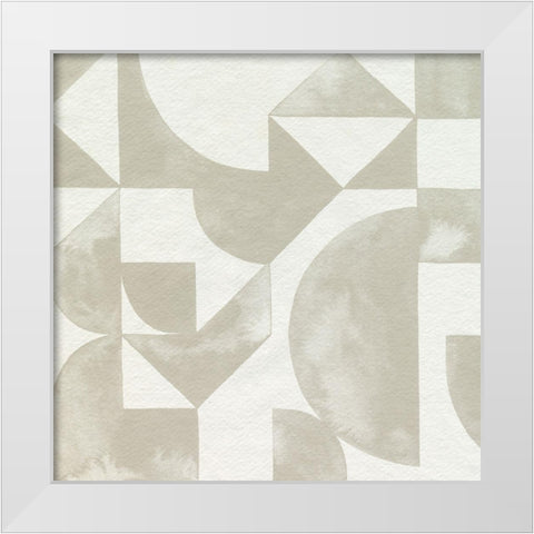 Stacked Monotone III White Modern Wood Framed Art Print by Popp, Grace