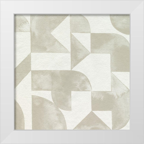 Stacked Monotone IV White Modern Wood Framed Art Print by Popp, Grace