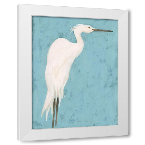Heron Fresco I White Modern Wood Framed Art Print by Vess, June Erica