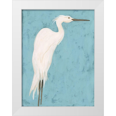 Heron Fresco I White Modern Wood Framed Art Print by Vess, June Erica
