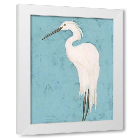 Heron Fresco II White Modern Wood Framed Art Print by Vess, June Erica