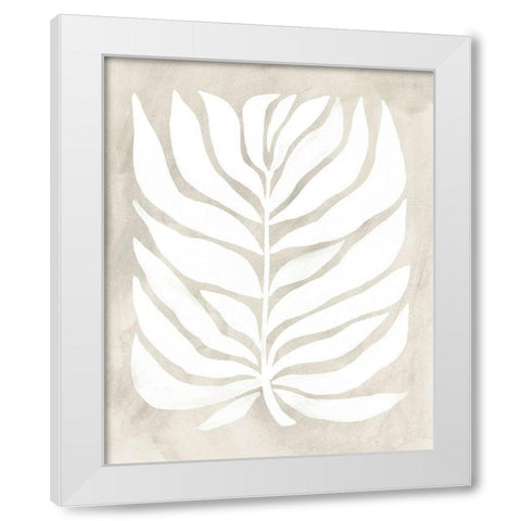 Palm Fossil Silhouette I White Modern Wood Framed Art Print by Vess, June Erica