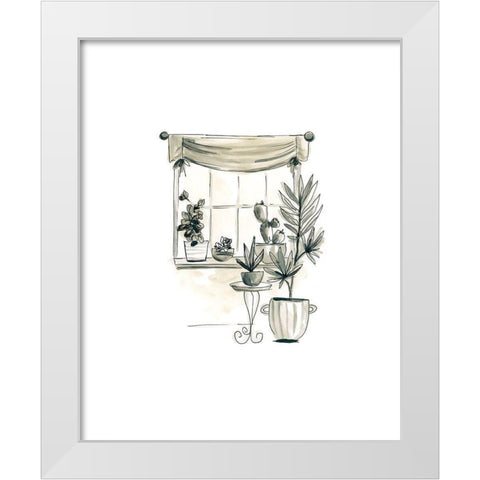 The Plant Ladys Window II White Modern Wood Framed Art Print by Vess, June Erica