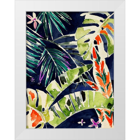 Brushy Jungle I White Modern Wood Framed Art Print by Parker, Jennifer Paxton