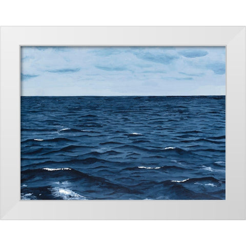 Grayscale Seascape III White Modern Wood Framed Art Print by Willett, Michael
