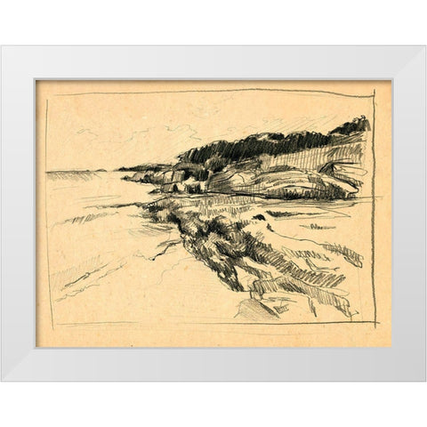 Sketched Cove I White Modern Wood Framed Art Print by Parker, Jennifer Paxton