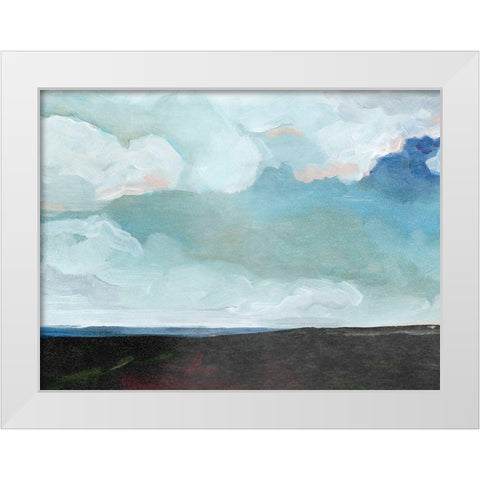 Cerulean Clouds I White Modern Wood Framed Art Print by Parker, Jennifer Paxton