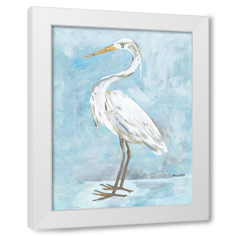Snowy Egret I White Modern Wood Framed Art Print by Wang, Melissa