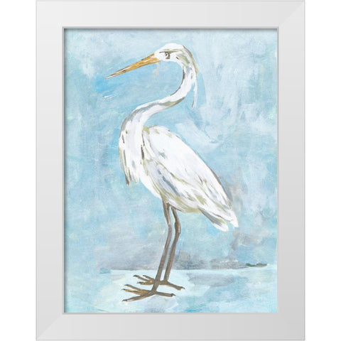 Snowy Egret I White Modern Wood Framed Art Print by Wang, Melissa