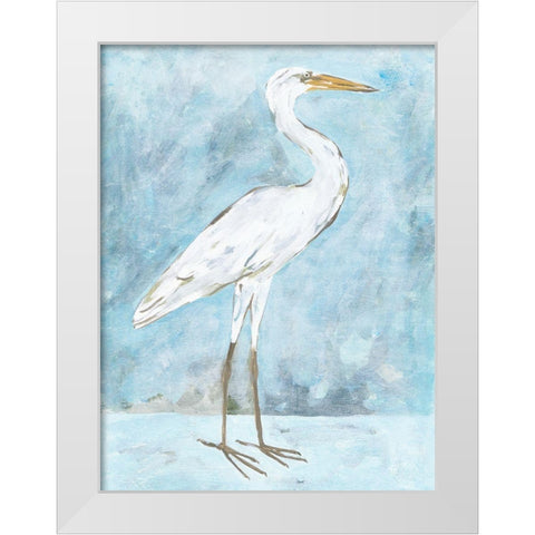 Snowy Egret II White Modern Wood Framed Art Print by Wang, Melissa