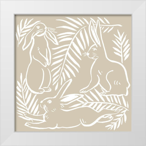 Sweet Bunny I White Modern Wood Framed Art Print by Wang, Melissa