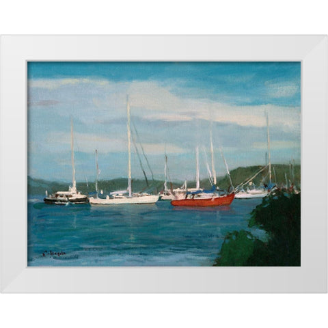 Connecticut Coast White Modern Wood Framed Art Print by Calcasola, Stephen