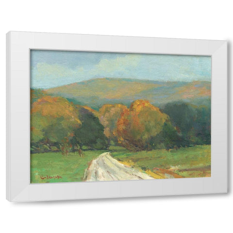 West Hampton Farm Road White Modern Wood Framed Art Print by Calcasola, Stephen