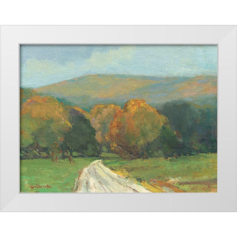 West Hampton Farm Road White Modern Wood Framed Art Print by Calcasola, Stephen