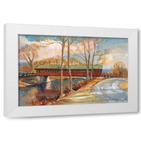 The Henry Bridge-Bennington-VT White Modern Wood Framed Art Print by Calcasola, Stephen
