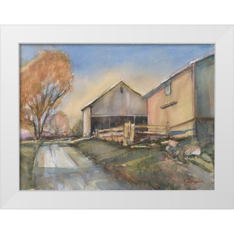 Somers Farm Scene White Modern Wood Framed Art Print by Calcasola, Stephen