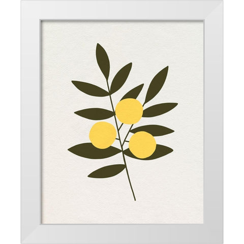 Trois Oranges II White Modern Wood Framed Art Print by Caroline, Emma