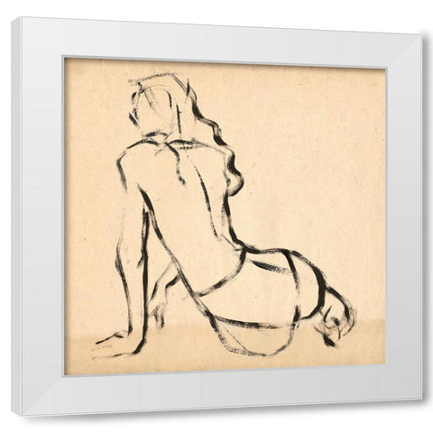 Leaning Lines I White Modern Wood Framed Art Print by Parker, Jennifer Paxton