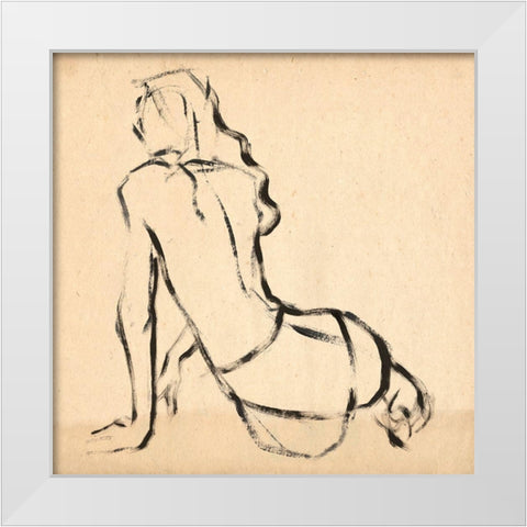 Leaning Lines I White Modern Wood Framed Art Print by Parker, Jennifer Paxton