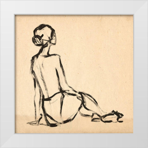 Leaning Lines II White Modern Wood Framed Art Print by Parker, Jennifer Paxton