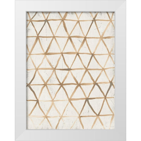 Neutral Lattice II White Modern Wood Framed Art Print by Vess, June Erica