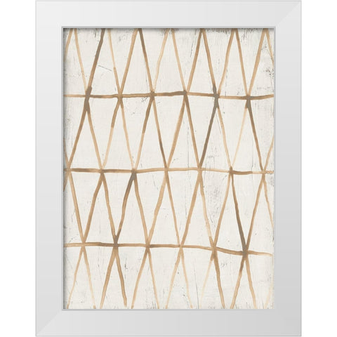 Neutral Lattice III White Modern Wood Framed Art Print by Vess, June Erica