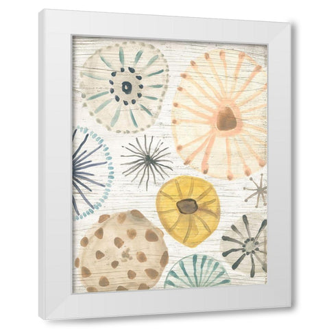 Ocean Urchins II White Modern Wood Framed Art Print by Vess, June Erica