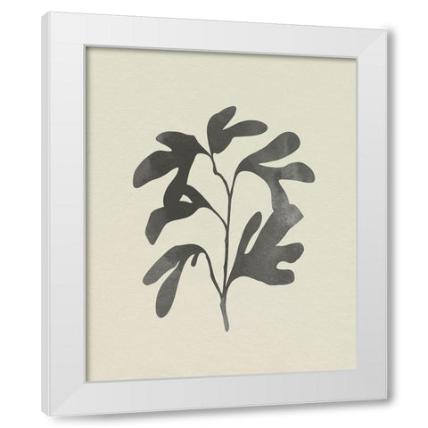Ink Oak Branch I White Modern Wood Framed Art Print by Caroline, Emma