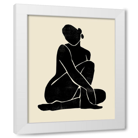 Onyx Figure I White Modern Wood Framed Art Print by Barnes, Victoria