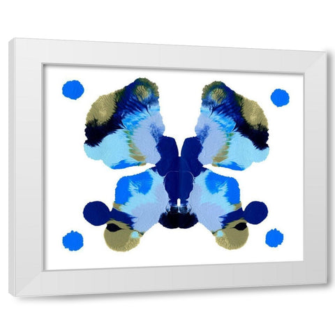 Rorschach Mariposa IV White Modern Wood Framed Art Print by Caroline, Emma