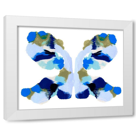 Rorschach Mariposa V White Modern Wood Framed Art Print by Caroline, Emma