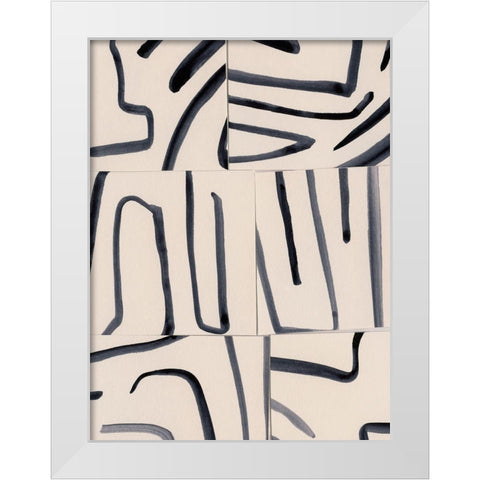 Spliced Lines I White Modern Wood Framed Art Print by Barnes, Victoria