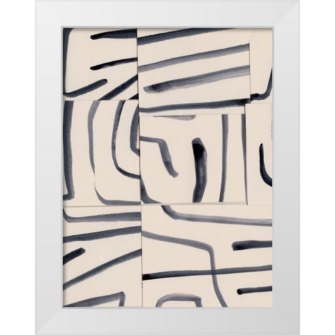 Spliced Lines II White Modern Wood Framed Art Print by Barnes, Victoria