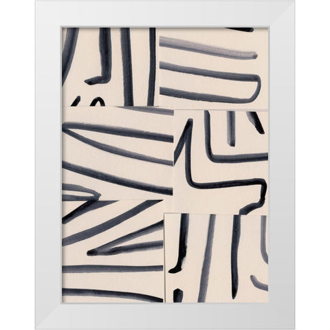 Spliced Lines III White Modern Wood Framed Art Print by Barnes, Victoria