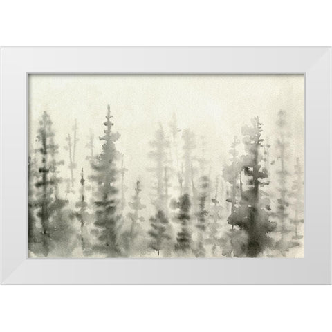 Ink Pine Woods III White Modern Wood Framed Art Print by Caroline, Emma
